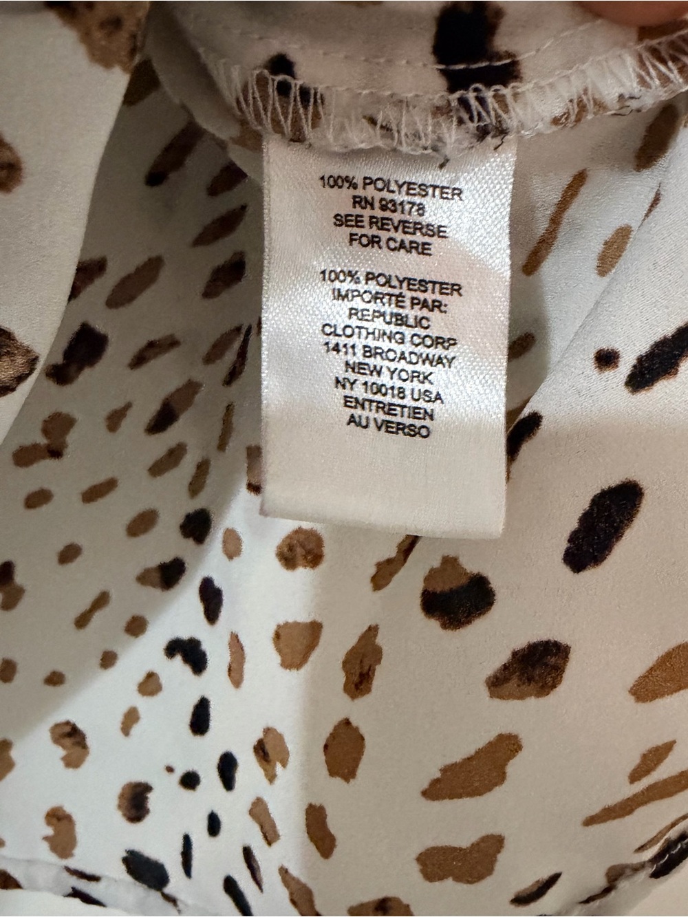 Tahari Animal Print Blouse with Ruffled Sleeves - Picture 4 of 6